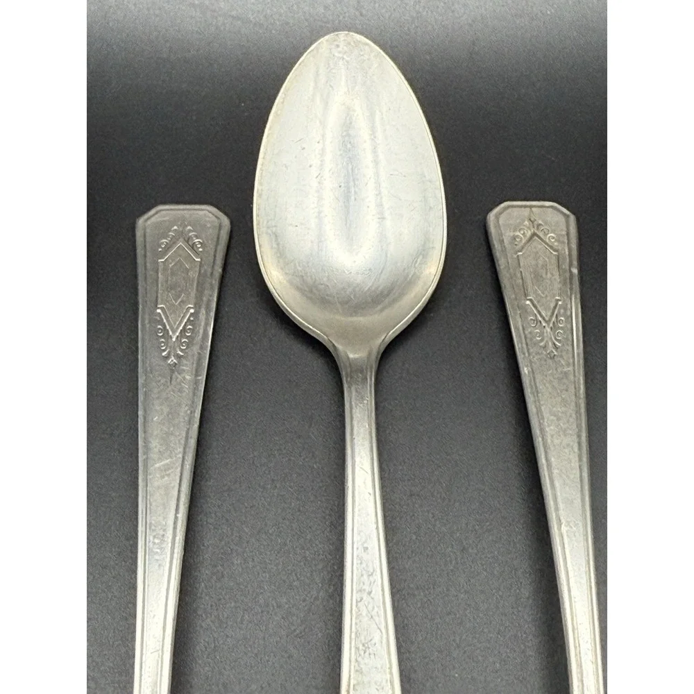 VTG Oneida WM. A Rogers Croydon Mary Lee Silverplate Teaspoon 1932 Set 5 A1 Plus